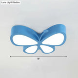 Butterfly Led Flush Mount Light - Nursery Ceiling Lamp Cartoon Metal Design