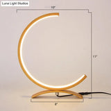 C-Shaped Aluminum Led Table Lamp With Dimmer Switch - Minimalist Style Night Light