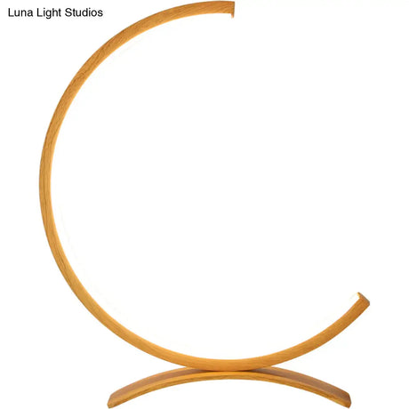 C-Shaped Aluminum Led Table Lamp With Dimmer Switch - Minimalist Style Night Light