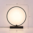 C-Shaped Aluminum Led Table Lamp With Dimmer Switch - Minimalist Style Night Light Black