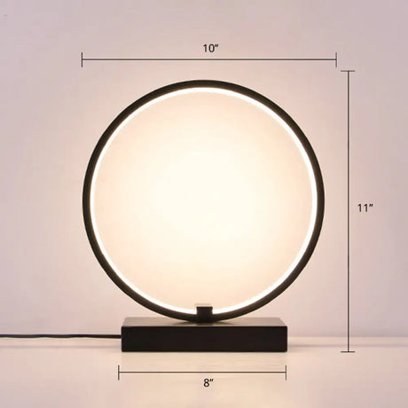 C-Shaped Aluminum Led Table Lamp With Dimmer Switch - Minimalist Style Night Light Black