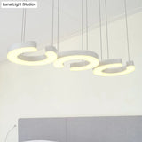 C-Shaped Led Pendant Lamp Kit - Minimalist Metal Design With Warm/White Light And Round/Linear