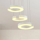 C-Shaped Led Pendant Lamp Kit - Minimalist Metal Design With Warm/White Light And Round/Linear