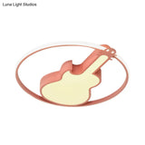 Candy - Colored Guitar Acrylic Flush Mount Led Ceiling Light For Game Rooms