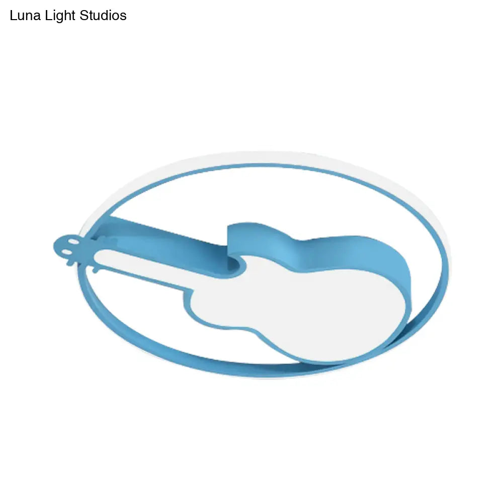 Candy - Colored Guitar Acrylic Flush Mount Led Ceiling Light For Game Rooms