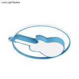 Candy - Colored Guitar Acrylic Flush Mount Led Ceiling Light For Game Rooms