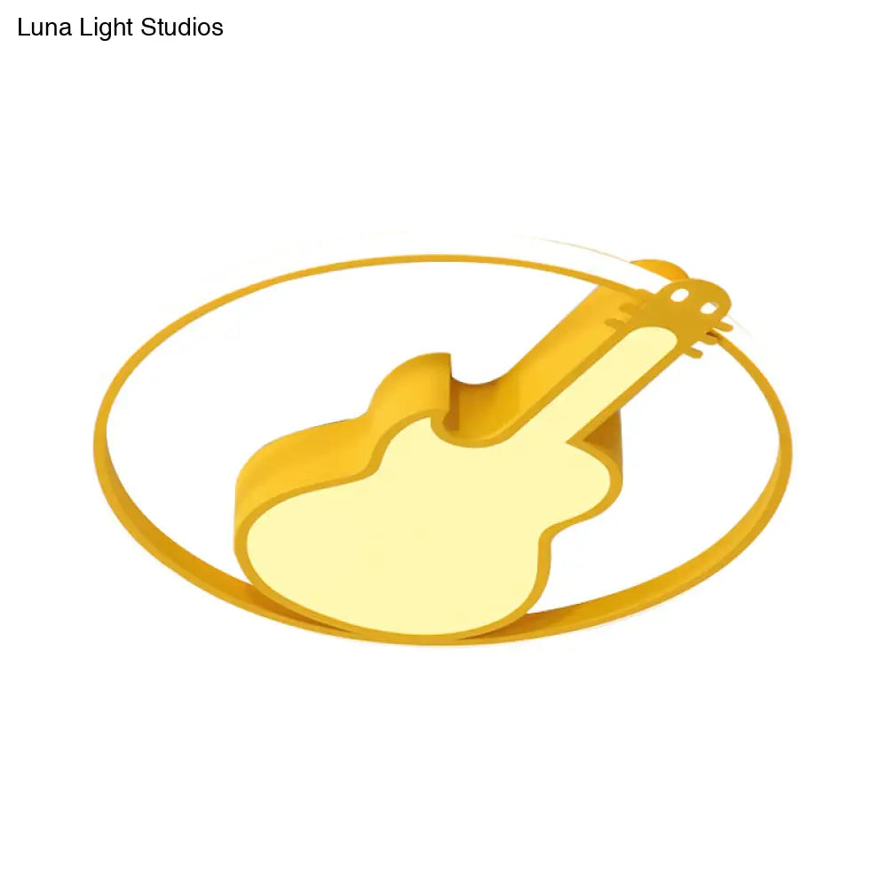 Candy - Colored Guitar Acrylic Flush Mount Led Ceiling Light For Game Rooms