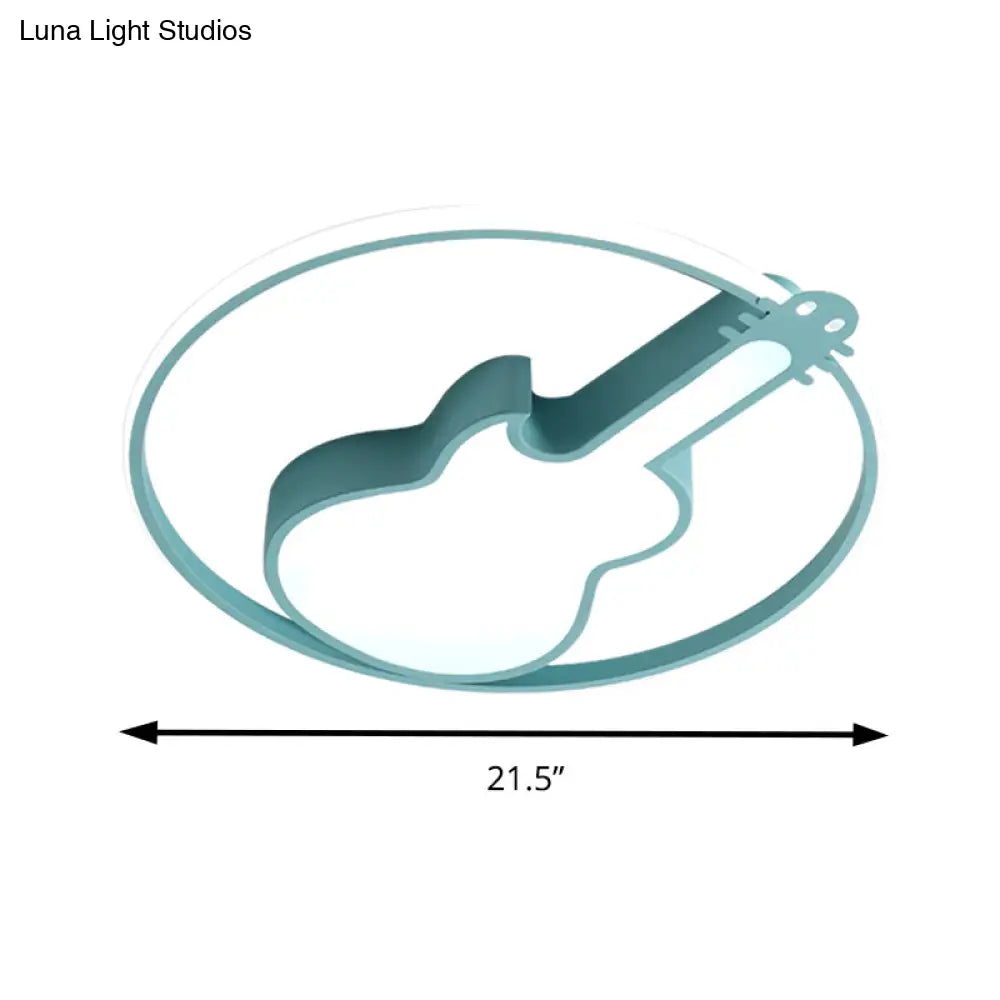Candy - Colored Guitar Acrylic Flush Mount Led Ceiling Light For Game Rooms