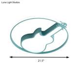 Candy - Colored Guitar Acrylic Flush Mount Led Ceiling Light For Game Rooms