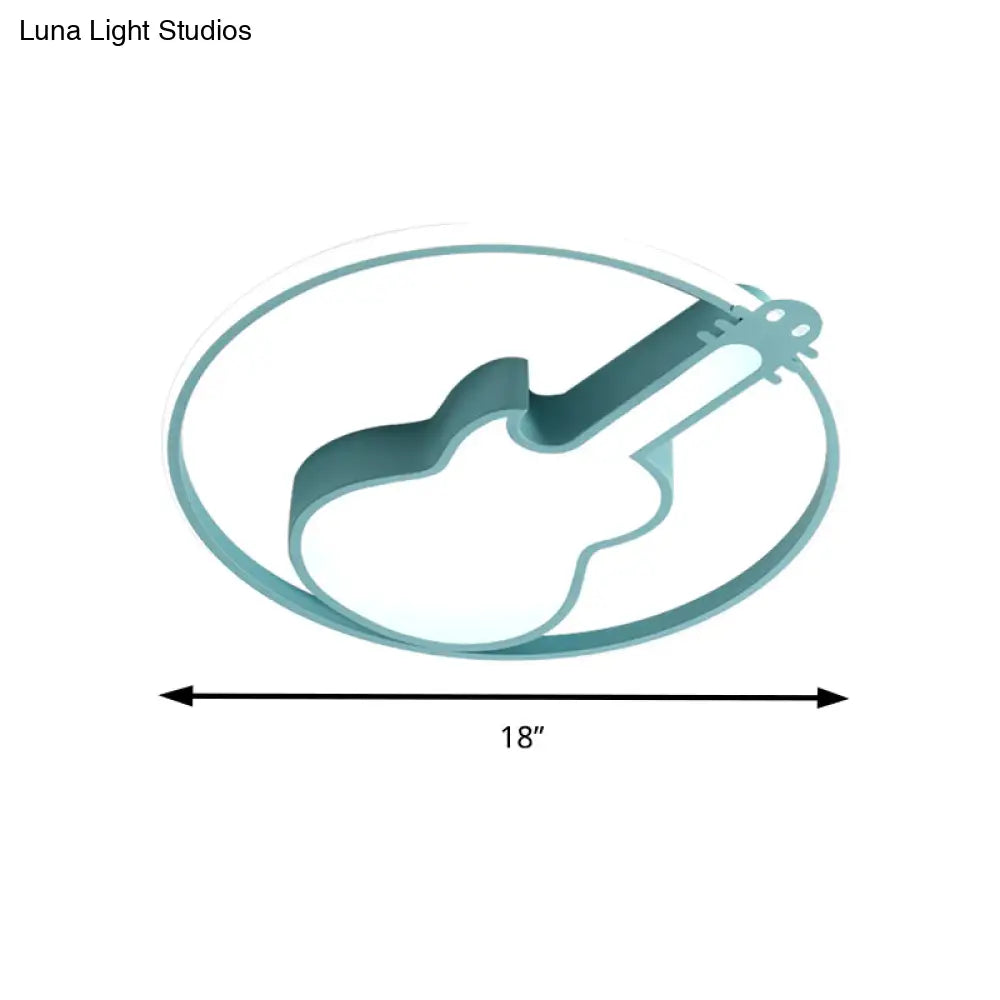 Candy - Colored Guitar Acrylic Flush Mount Led Ceiling Light For Game Rooms
