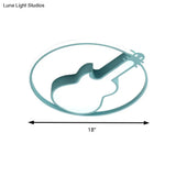 Candy - Colored Guitar Acrylic Flush Mount Led Ceiling Light For Game Rooms