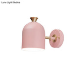Candy-Colored Macaron Wall Light For Dining Room - Aluminum Sconce Lamp With 1