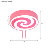 Cartoon Acrylic Flush Mount Ceiling Light For Lollipop Kindergarten