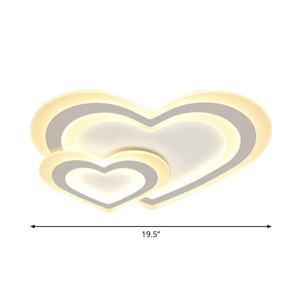 Cartoon Acrylic Kids Bedroom Led Ceiling Lamp - Star/Cloud/Loving Heart Design Warm/White Light