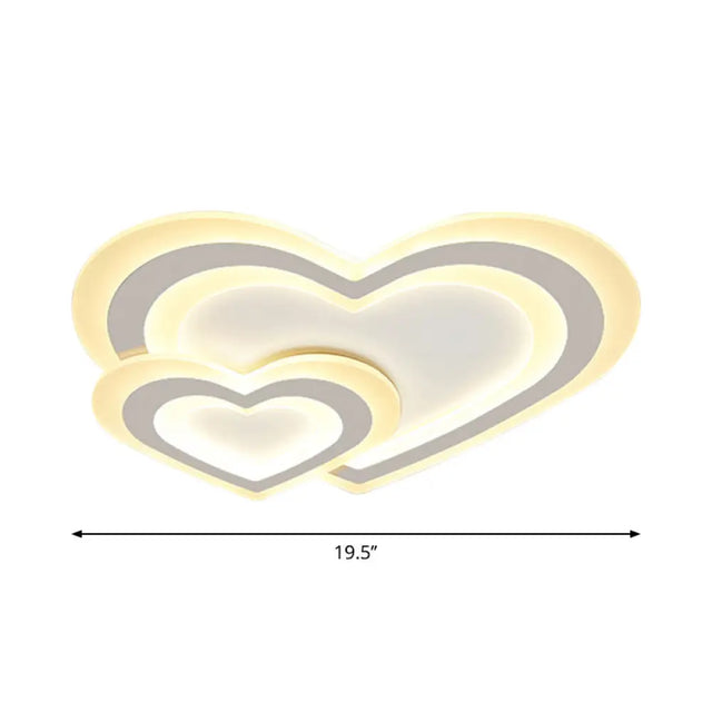 Cartoon Acrylic Kids Bedroom Led Ceiling Lamp - Star/Cloud/Loving Heart Design Warm/White Light
