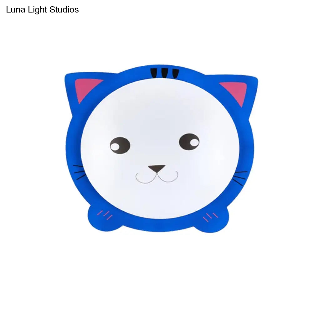 Cartoon Animal Shaped Ceiling Mount Light - Metal Flush For Nurseries And Corridors