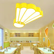 Cartoon Badminton Ceiling Light In Yellow - Perfect For Kindergarten / White