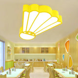 Cartoon Badminton Ceiling Light In Yellow - Perfect For Kindergarten / White