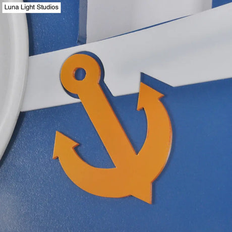 Cartoon Boat Kids Room Sconce Led Wall Light Fixture For Playful Illumination