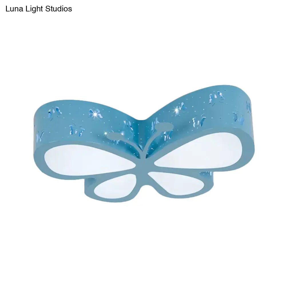 Cartoon Butterfly Led Ceiling Lamp For Girls’ Room - Flushmount Acrylic Light