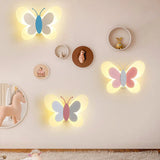 Cartoon Butterfly Led Sconce Lamp: Fun Acrylic Wall Lighting Fixture In Multiple Colors And Light