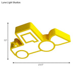 Cartoon Car Ceiling Light - Acrylic Flush Mount For Bedroom