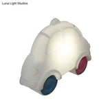 Cartoon Car Corner Wall Sconce - Led Plastic Lamp Fixture In White-Blue-Pink