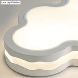 Cartoon Clouds Flush Mount Light - White Acrylic Ceiling Fixture For Children’s Room