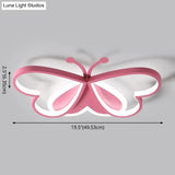 Cartoon Led Butterfly Ceiling Light In Pink Acrylic