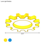 Cartoon Led Ceiling Light In Yellow/Blue Available 3 Sizes: 16/19.5/23.5