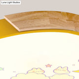 Cartoon Led Flush Ceiling Light Fixture For Kindergartens - Round Acrylic