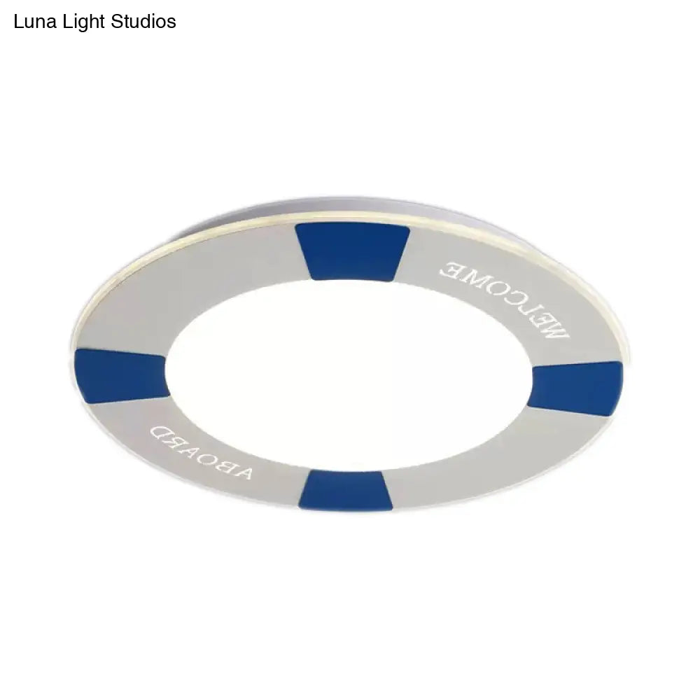 Cartoon Led Flush Mount Ceiling Light For Child’s Bedroom Swim Ring