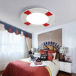 Cartoon Led Flush Mount Ceiling Light For Child’s Bedroom Swim Ring Red