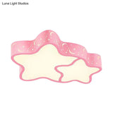 Cartoon Led Flush Mount Ceiling Light For Classrooms - Star Shade Acrylic Fixture