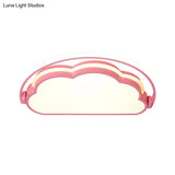 Cartoon Led Flush Mount Ceiling Light For Kids’ Bedrooms - Available In Pink White And Blue