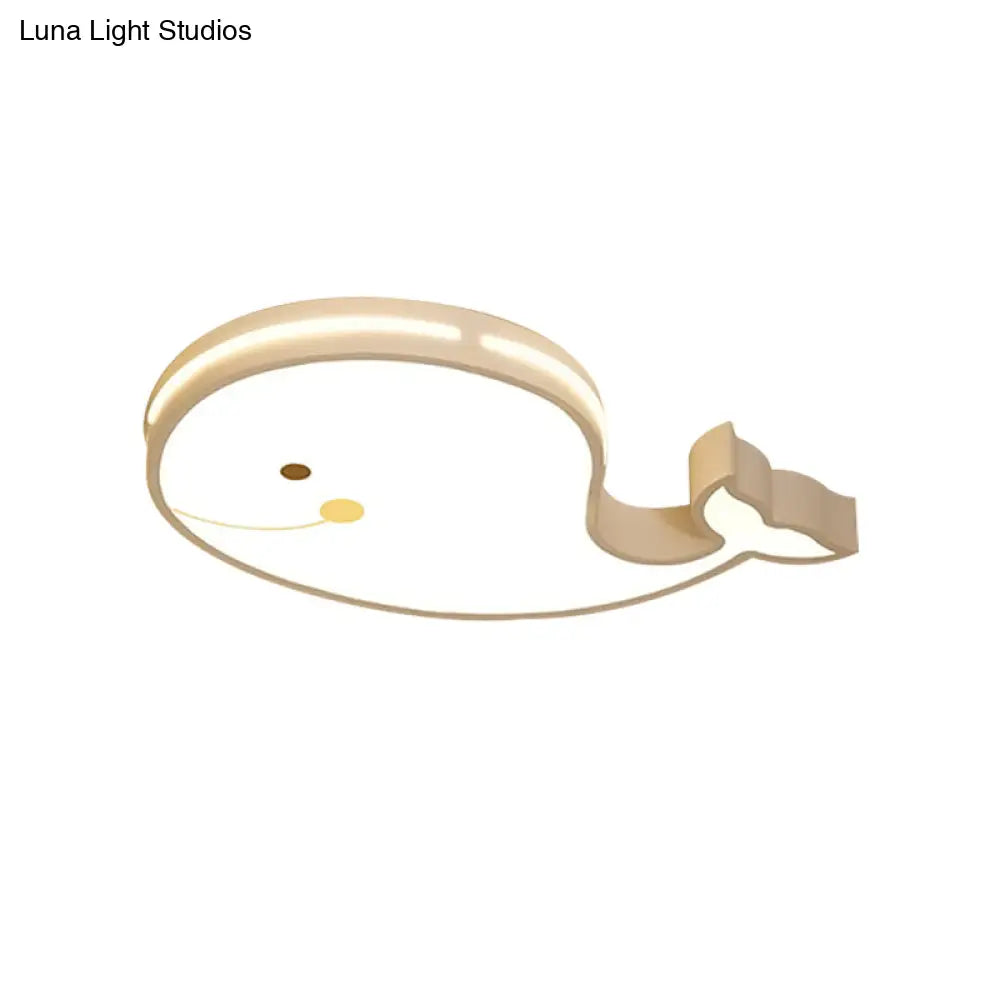 Cartoon Led Flush Mount Ceiling Light For Kindergarten With White Acrylic Fixture