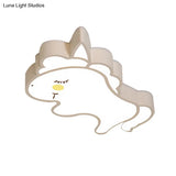Cartoon Led Flush Mount Ceiling Light For Kindergarten With White Acrylic Fixture