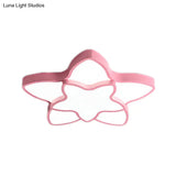 Cartoon Led Flush Mount Light: Vibrant 2-Star Acrylic Ceiling Lamp For Corridor And Kid’s Bedroom