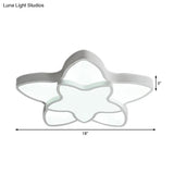 Cartoon Led Flush Mount Light: Vibrant 2-Star Acrylic Ceiling Lamp For Corridor And Kid’s Bedroom