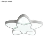 Cartoon Led Flush Mount Light: Vibrant 2-Star Acrylic Ceiling Lamp For Corridor And Kid’s Bedroom