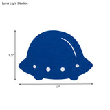 Cartoon Led Wall Lamp For Kids Bedroom With Felt Sheep Pine Tree And Airship - Available In Pink