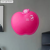 Cartoon Led Wall Sconce With Little Worm Design - White/Pink/Yellow