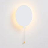 Cartoon Led Wall Sconce - Wooden Slim Panel Balloon Light For Childs Bedroom Or Kindergarten White