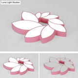 Cartoon Lotus Ceiling Mount Light - Led Flush For Baby Bedroom