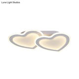 Cartoon Loving Heart Led Flush Ceiling Light For Hotel Living Room