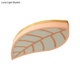 Cartoon Macaron Led Ceiling Light For Child Bedroom - Metal Acrylic Leaf Design