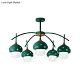Cartoon Metal Mushroom Chandelier - 5-Head Kids Suspension Light For Bedroom Perfect Girls And Boys