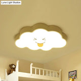 Cartoon Nursery Led Ceiling Light With Cloud Acrylic Shade