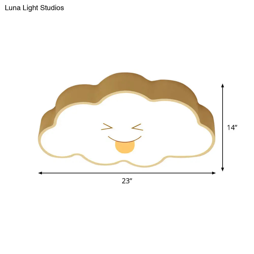 Cartoon Nursery Led Ceiling Light With Cloud Acrylic Shade