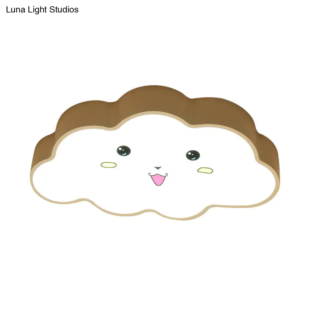 Cartoon Nursery Led Ceiling Light With Cloud Acrylic Shade